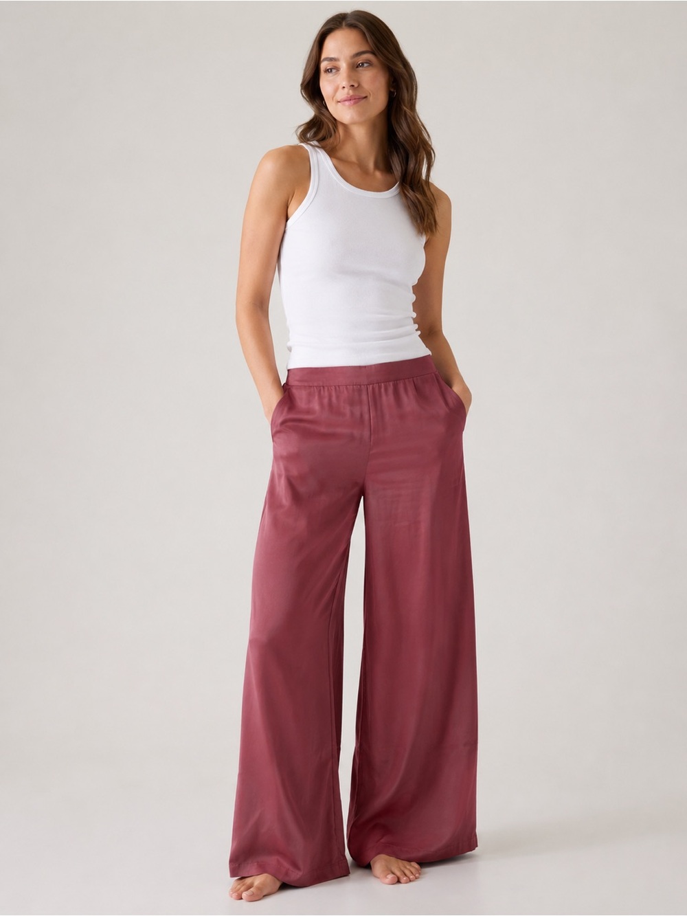 Athleta Calm Cool Pant SP Small Petite NWT Travel Sleep Stretch Rose MSRP $99
